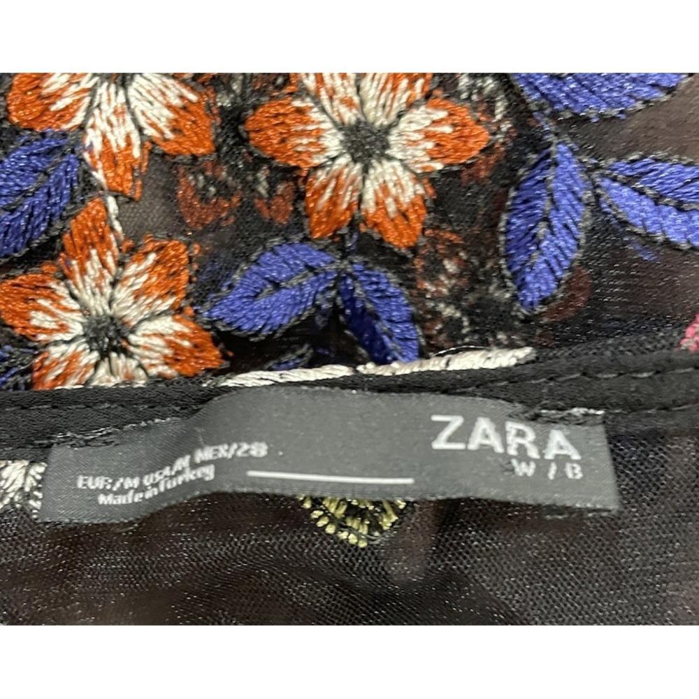 ZARA Floral Embroidered Tulle Dress Size Medium Party Wedding Resort Fairy - Picture 5 of 5